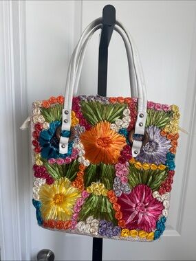 Handcrafted Multicolor Floral Embroidered Tote Bag